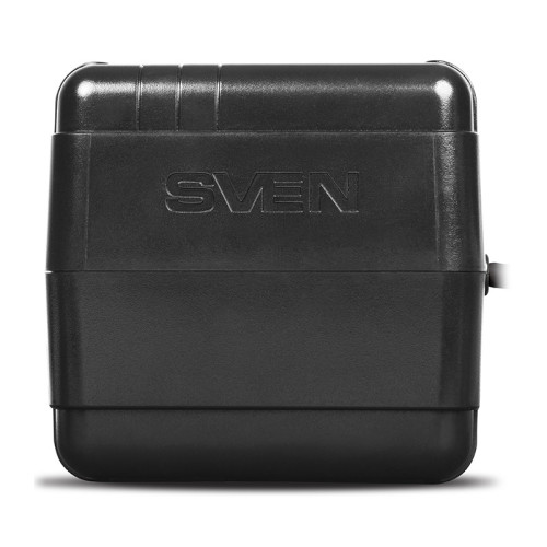Стабилизатор SVEN VR-L 600, релейный, 200вт, 184-285в, 2 евророзетки, черный, габариты 118 ? 106 ? 112мм, 1.4кг./ Stabilizer SVEN VR-L 600, Relay, 200W, 184-285v, 2 euro outlets, black, 118 ? 106 ? 112mm, 1.4kg.