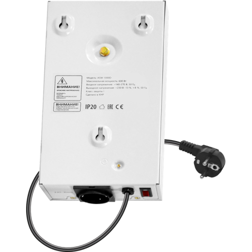 Стабилизатор напряжения ASW 1000D настенный 600Вт толщина 65мм, 1 розетка/ Voltage stabilizer ASW 1000D wall-mounted 600W, thickness 65mm, 1 socket Стабилизатор напряжения ASW 1000D настенный 600Вт толщина 65мм, 1 розетка/ Voltage stabilizer ASW 1000D wall-mounted 600W, thickness 65mm, 1 socket