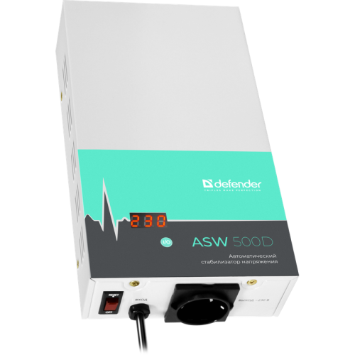 Стабилизатор напряжения ASW 500D настенный 300Вт толщина 65мм, 1 розетка/ Voltage stabilizer ASW 500D wall-mounted 300W, thickness 65mm, 1 socket Стабилизатор напряжения ASW 500D настенный 300Вт толщина 65мм, 1 розетка/ Voltage stabilizer ASW 500D wall-mounted 300W, thickness 65mm, 1 socket