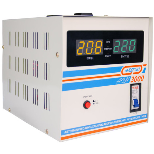 Стабилизатор  АСН- 3000  ЭНЕРГИЯ с цифр. дисплеем/ Stabilizer ASN-3000 ENERGY with numbers. display