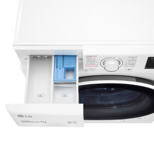 Стиральная машина LG/ Стиральная машина LG, отдельностоящая, ВхШхГ 850х600х455 мм, загрузка 7 кг, 1200 об/мин, LED дисплей, технология AI DD, дозагрузка белья, пар, инверторный мотор с прямым приводом, отсрочка старта, энергоэффективность А, цвет белый