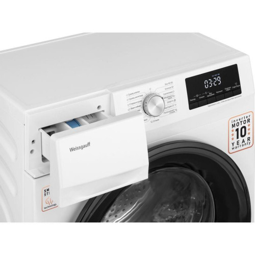 Стиральная машина Weissgauff WMD 6148 DC Inverter Steam класс: A загр.фронтальная макс.:8кг (с сушкой) белый инвертор