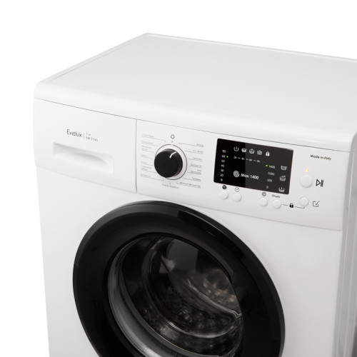 Отдельностоящая стиральная машина Evelux с фронтальной загрузкой 7 кг,отжим 1400 об/мин,цифровой дисплей, 15 программ, энергопотребление А+++