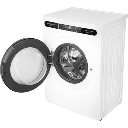 Стиральная машина Maunfeld MFWM148WH01  узкая, фронтальная загрузка, 84.7х45.5х60 см, 10 режимов, загрузка 8 кг, 1400 об.мин, сенсорное управление, защита от детей, дисплей, отсрочка старта, индикация этапов, энергоэффективность А+++, белый цвет