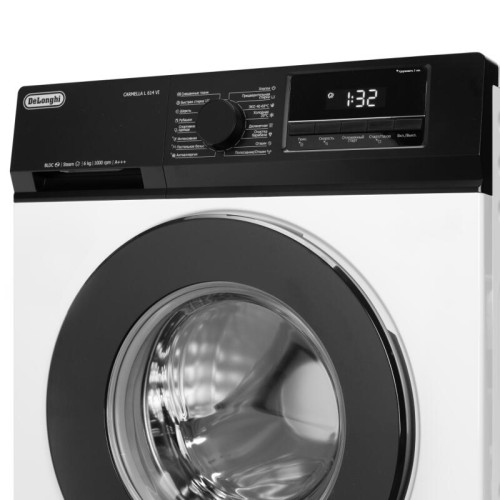 Стиральная машина Delonghi/ Стиральная машина Delonghi, глубина 45 см, 1000 об/мин, загрузка 6 кг, 16 программ, инверторный BLDC мотор, LED дисплей, электронное управление, отсрочка запуска, пар, дозагрузка белья, очистка барабана, энергоэффективность А++