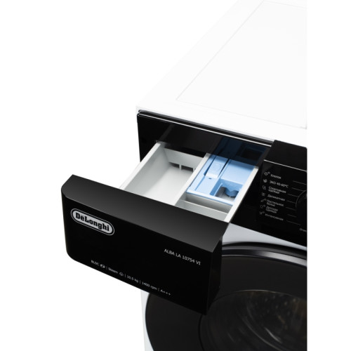 Стиральная машина Delonghi/ Стиральная машина Delonghi, глубина 60 см, 1400 об/мин, загрузка 10.5 кг, 15 программ, инверторный BLDC мотор, LED дисплей, электронное управление, отсрочка запуска, пар, дозагрузка белья, очистка барабана, энергоэффективность 