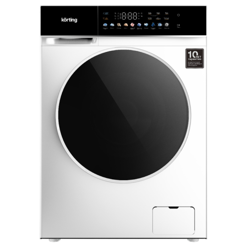 Стиральная машина KORTING/ Стиральная машина KORTING, отдельностоящая, глубина 62 см, загрузка 10 кг, 1200 об/мин, 10 программ, сенсорное управление, инверторный двигатель с прямым приводом, отложенный старт, Full Touch цветной дисплей, пар, энергоэффекти