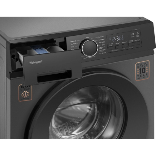 Стиральная машина Weissgauff WM 48128 Inverter Steam класс: A+++ загр.фронтальная макс.:8кг темно-серый инвертор