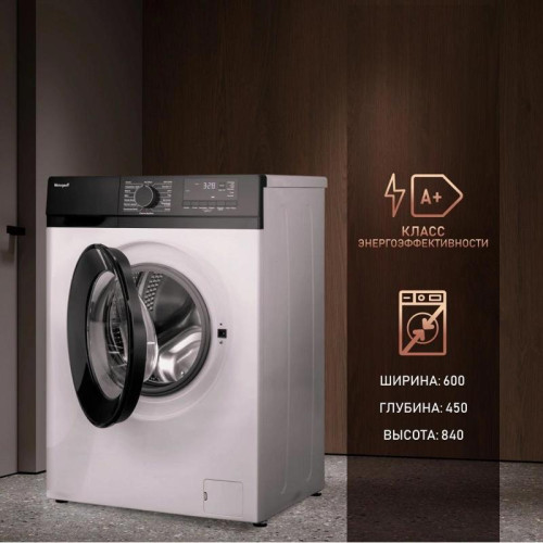 Стиральная машина Weissgauff WM 45106 Steam класс: A+ загр.фронтальная макс.:6кг белый Стиральная машина Weissgauff WM 45106 Steam класс: A+ загр.фронтальная макс.:6кг белый