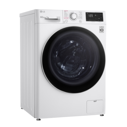 Стиральная машина LG/ Стиральная машина LG, отдельностоящая, ВхШхГ 850х600х455 мм, загрузка 7 кг, 1200 об/мин, LED дисплей, технология AI DD, дозагрузка белья, пар, инверторный мотор с прямым приводом, отсрочка старта, энергоэффективность А, цвет белый