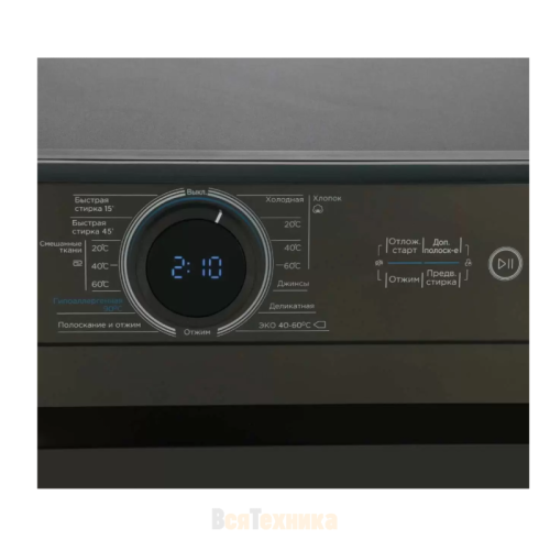 Стиральная машина MIDEA/ Стиральная машина MIDEA, узкая, фронтальная, электронное управление, дисплей, HealthGuard, максимальная загрузка 7 кг, 15 программ, скорость отжима 1200 об/мин, энергоэффективность А++, цвет темное серебро