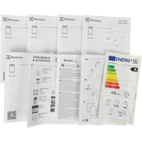 Стиральная машина Electrolux EW7T4272E пан.англ. класс: A загр.вертикальная макс.:7кг белый