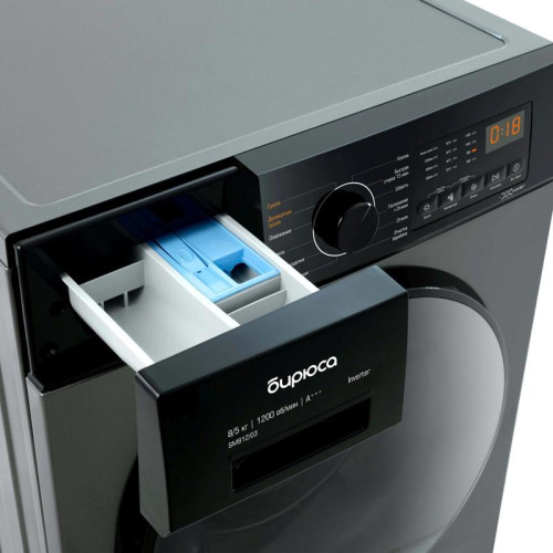 Стиральная машина Бирюса WMD-SM812/03 M класс: A+++ загр.фронтальная макс.:8кг (с сушкой) черный инвертер