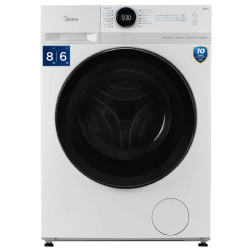 Стиральная машина MIDEA/ Стиральная машина MIDEA с функцией сушки, инверторный мотор, стирка с паром, управление через приложение, электронное управление, дисплей, автоочистка барабана, HealthGuard, AirFresh, максимальная загрузка стирка/сушка 8/6 кг, 14 