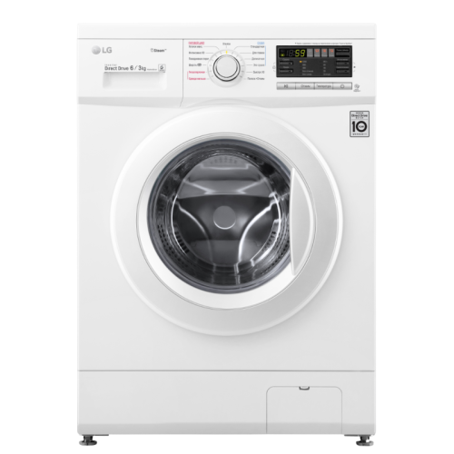 Стиральная машина LG F1296CDS0X класс: B загр.фронтальная макс.:6кг (с сушкой) белый инвертор