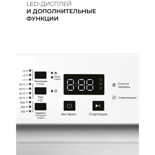 Стиральная машина Lex LWM06010BLIDsmall класс: A+++ загр.фронтальная макс.:6кг белый инвертер