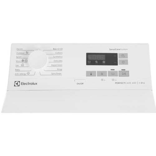 Стиральная машина Electrolux EW6TN5261F пан.англ. класс: B загр.вертикальная макс.:6кг белый Стиральная машина Electrolux EW6TN5261F пан.англ. класс: B загр.вертикальная макс.:6кг белый