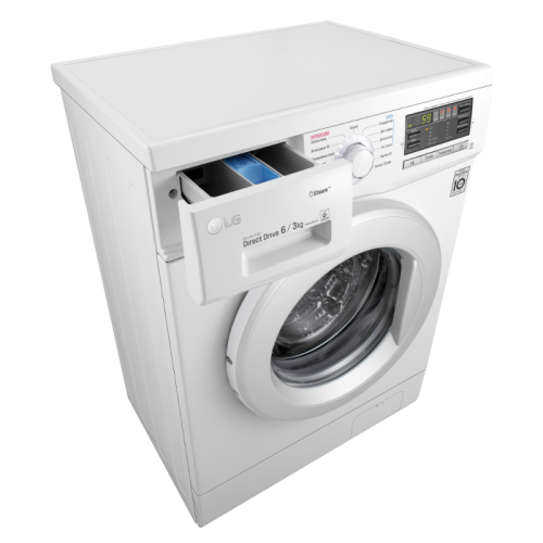 Стиральная машина LG F1296CDS0X класс: B загр.фронтальная макс.:6кг (с сушкой) белый инвертор