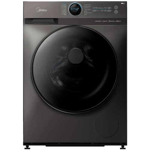 Стиральная машина MIDEA/ Стиральная машина MIDEA, фронтальная, инверторный мотор, стирка с паром, управление через приложение, электронное управление, дисплей, HealthGuard, автоочистка барабана, турбостирка, максимальная загрузка 9 кг, 14 программ, скорос
