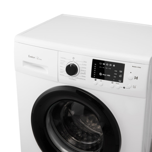 Отдельностоящая стиральная машина Evelux с фронтальной загрузкой 7 кг,отжим 1400 об/мин,цифровой дисплей, 15 программ, энергопотребление А+++
