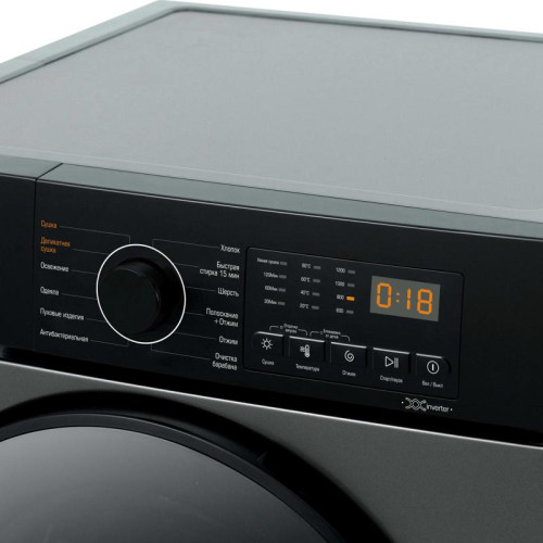 Стиральная машина Бирюса WMD-SM812/03 M класс: A+++ загр.фронтальная макс.:8кг (с сушкой) черный инвертер