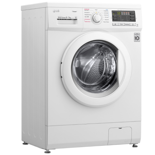 Стиральная машина LG F1296CDS0X класс: B загр.фронтальная макс.:6кг (с сушкой) белый инвертор