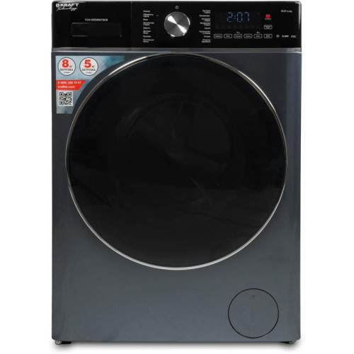 Стиральная машина Kraft TCH-HDD8597SDB класс: B загр.фронтальная макс.:8кг (с сушкой) серый инвертор