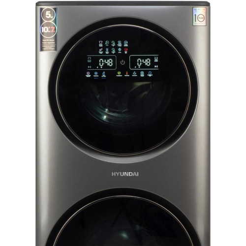 Стиральная машина Hyundai Proxima WMD9424 класс: A+++ загр.фронтальная макс.:15кг (с сушкой) темно-серебристый