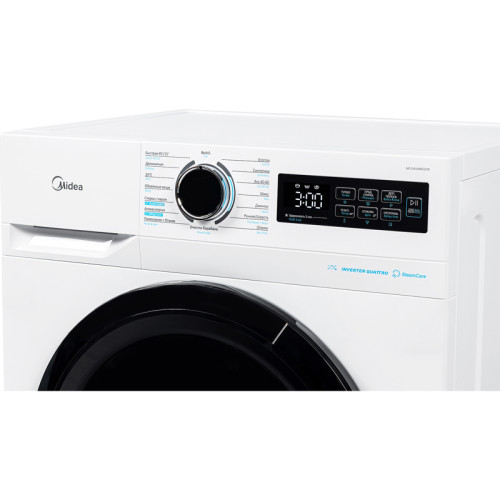 Стиральная машина MIDEA/ MDK/Стиральная машина MIDEA, отдельностоящая, глубина 53 см, 9 кг, 15 программ, 1400 об/мин, пар, инверторный мотор, отсрочка старта, предварительная стирка, дополнительное полоскание, очистка барабана, электронное управление, эне