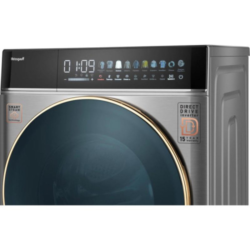 Стиральная машина Weissgauff WMD 58411 Direct Drive Inverter Premium Steam Stee загр.фронтальная макс.:11кг (с сушкой) нержавеющая сталь