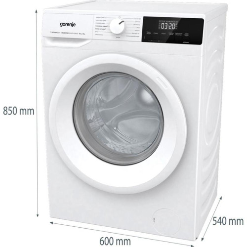 Стиральная машина Gorenje W3D2A854ADS/R класс: B загр.фронтальная макс.:8кг (с сушкой) белый инвертор