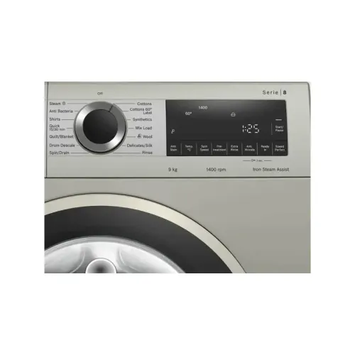 Отдельностоящая стиральная машина BOSCH WGA2440XME Размеры прибора : 845 x 597 x 588 мм ,загрузка 9 кг,1400 об/м,TFT дисплей,класс энергоэффективности А+++,цвет серебристый металлик