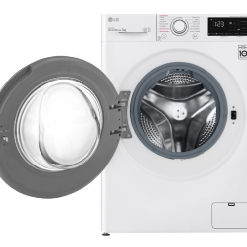 Стиральная машина LG/ Стиральная машина LG, отдельностоящая, ВхШхГ 850х600х455 мм, загрузка 7 кг, 1200 об/мин, LED дисплей, технология AI DD, дозагрузка белья, пар, инверторный мотор с прямым приводом, отсрочка старта, энергоэффективность А, цвет белый