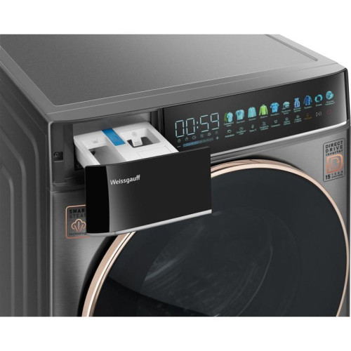Стиральная машина Weissgauff WM 58411 Direct Drive Inverter Premium класс: A+++ загр.фронтальная макс.:11кг темно-серебристый