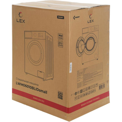 Стиральная машина Lex LWM06010BLIDsmall класс: A+++ загр.фронтальная макс.:6кг белый инвертер