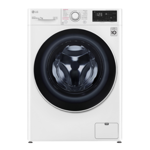 Стиральная машина LG/ Стиральная машина LG, отдельностоящая, ВхШхГ 850х600х455 мм, загрузка 7 кг, 1200 об/мин, LED дисплей, технология AI DD, дозагрузка белья, пар, инверторный мотор с прямым приводом, отсрочка старта, энергоэффективность А, цвет белый