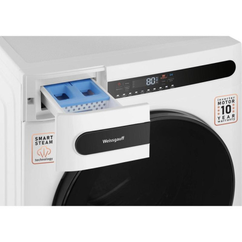 Стиральная машина Weissgauff WMD 45148 Inverter Steam класс: B загр.фронтальная макс.:8кг (с сушкой) белый инвертер