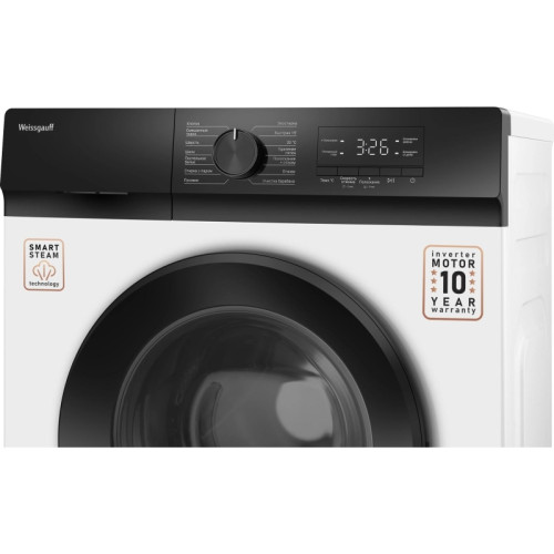 Стиральная машина Weissgauff WM 39107 Inverter Steam класс: A++ загр.фронтальная макс.:7кг белый инвертор