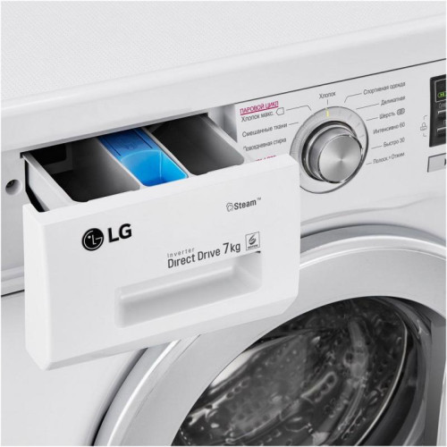 Стиральная машина LG F1296HDS1 класс: A загр.фронтальная макс.:7кг белый инвертер