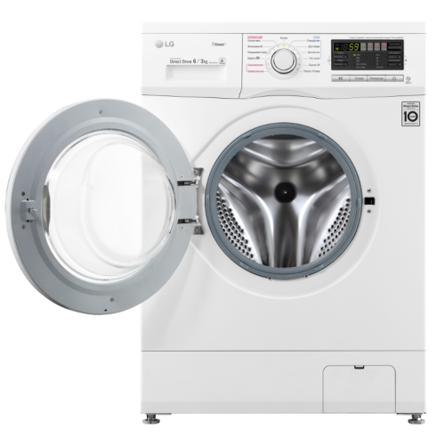 Стиральная машина LG F1296CDS0X класс: B загр.фронтальная макс.:6кг (с сушкой) белый инвертор