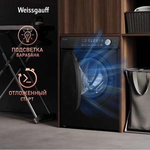 Стиральная машина Weissgauff WM 45126 Steam Direct Drive класс: A+++ загр.фронтальная макс.:6кг черный инвертер
