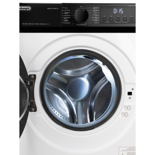 Стиральная машина Delonghi/ Стиральная машина Delonghi, глубина 60 см, 1400 об/мин, загрузка 10.5 кг, 15 программ, инверторный BLDC мотор, LED дисплей, электронное управление, отсрочка запуска, пар, дозагрузка белья, очистка барабана, энергоэффективность 