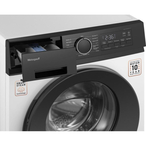Стиральная машина Weissgauff WM 41106 Inverter Steam класс: A+++ загр.фронтальная макс.:6кг белый инвертор