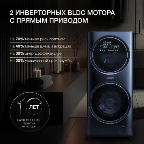Стиральная машина Hyundai WMD9425 класс: A+++ загр.фронтальная макс.:15кг (с сушкой) темно-синий Стиральная машина Hyundai WMD9425 класс: A+++ загр.фронтальная макс.:15кг (с сушкой) темно-синий