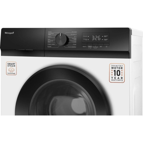 Стиральная машина Weissgauff WM 39106 Inverter Steam класс: A++ загр.фронтальная макс.:6кг белый инвертор