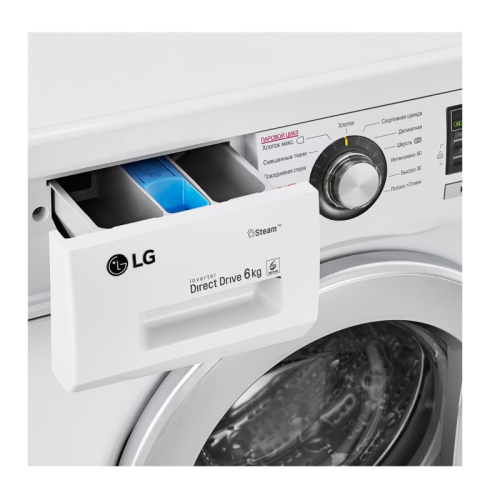 Стиральная машина LG F12M7NDS1 класс: A загр.фронтальная макс.:6кг белый инвертор