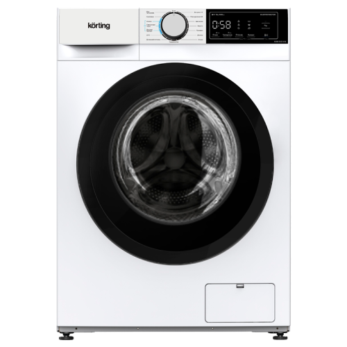 Стиральная машина с паром KORTING KWM 55IS1414  отдельностоящая, глубина 55 см, инверторный мотор, загрузка 10 кг, 1400 об/мин, сенсорное управление, LED дисплей, 15 программ, отложенный старт, контроль баланса барабана, энергоэффективность А+++, уровень 