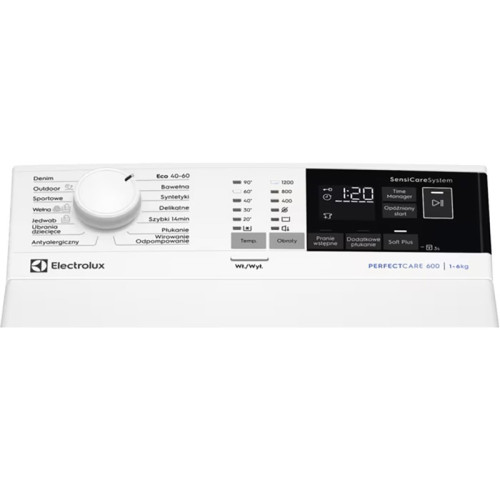 Стиральная машина ELECTROLUX/ Вертикальная, 89х40х60 см, 6 кг, 1200 об/мин, 14 программ, белый цвет,панель управления на польском языке