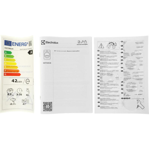 Стиральная машина Electrolux EW7F2481UE класс: A загр.фронтальная макс.:8кг (с сушкой) белый