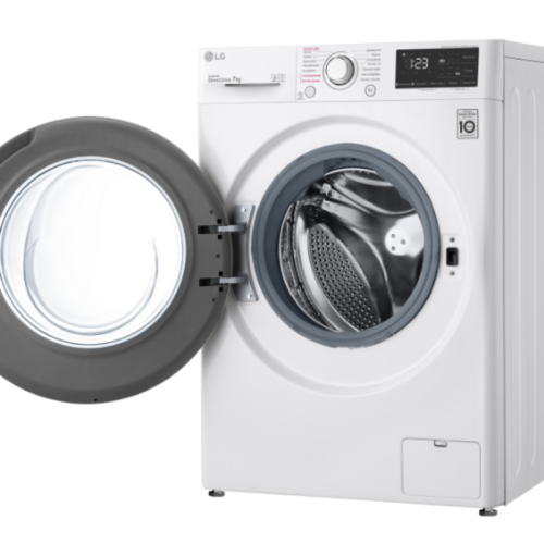 Стиральная машина LG/ Стиральная машина LG, отдельностоящая, ВхШхГ 850х600х455 мм, загрузка 7 кг, 1200 об/мин, LED дисплей, технология AI DD, дозагрузка белья, пар, инверторный мотор с прямым приводом, отсрочка старта, энергоэффективность А, цвет белый